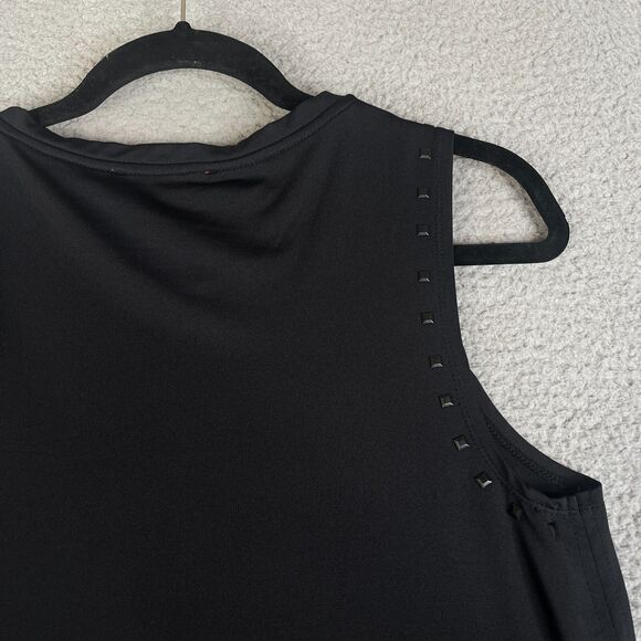 Catherine Tank Top Womens Medium Black Square Studs Pullover Wide Strap Stretch - Picture 9 of 11